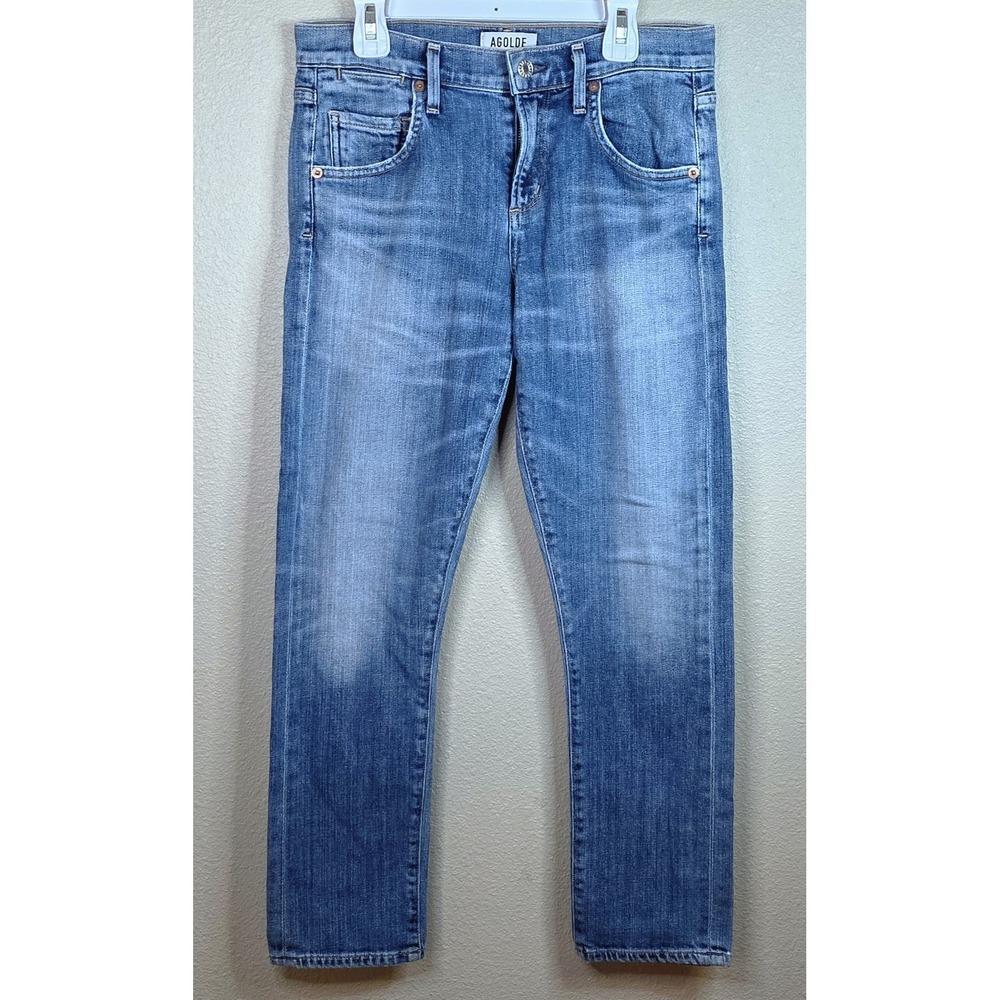 AGOLDE Isabel Slim Fit Boyfriend Jeans Size 24 Medium Wash Stretch USA Made